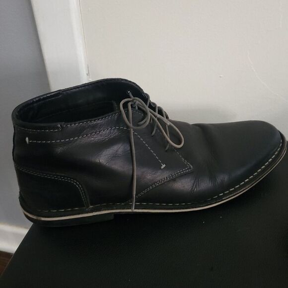 Steve Madden Chukka Boots Mens SiZe 11 Harken 017 Black Leather Shoe - Picture 5 of 9